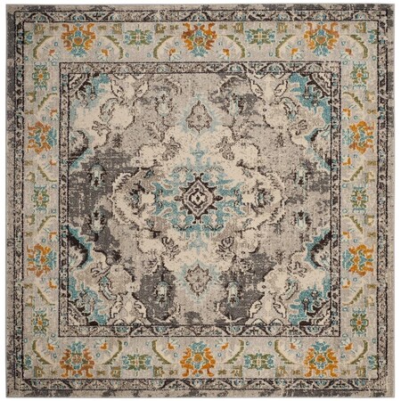 Safavieh 11 x 11 ft. Monaco Power Loomed Square Area Rug Grey & Light Blue MNC243G-11SQ